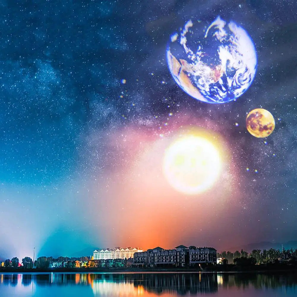 Starry Night Moon Projector Lamp LED Night Light for Kids