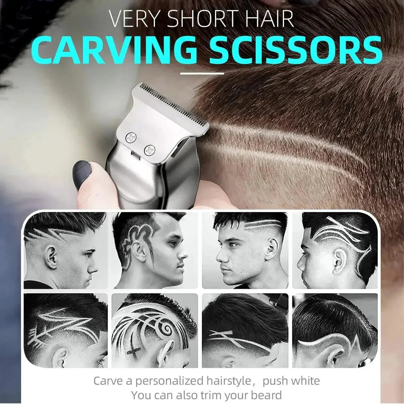 Full Metal Barber Clipper Precision Trimming Tool For Men
