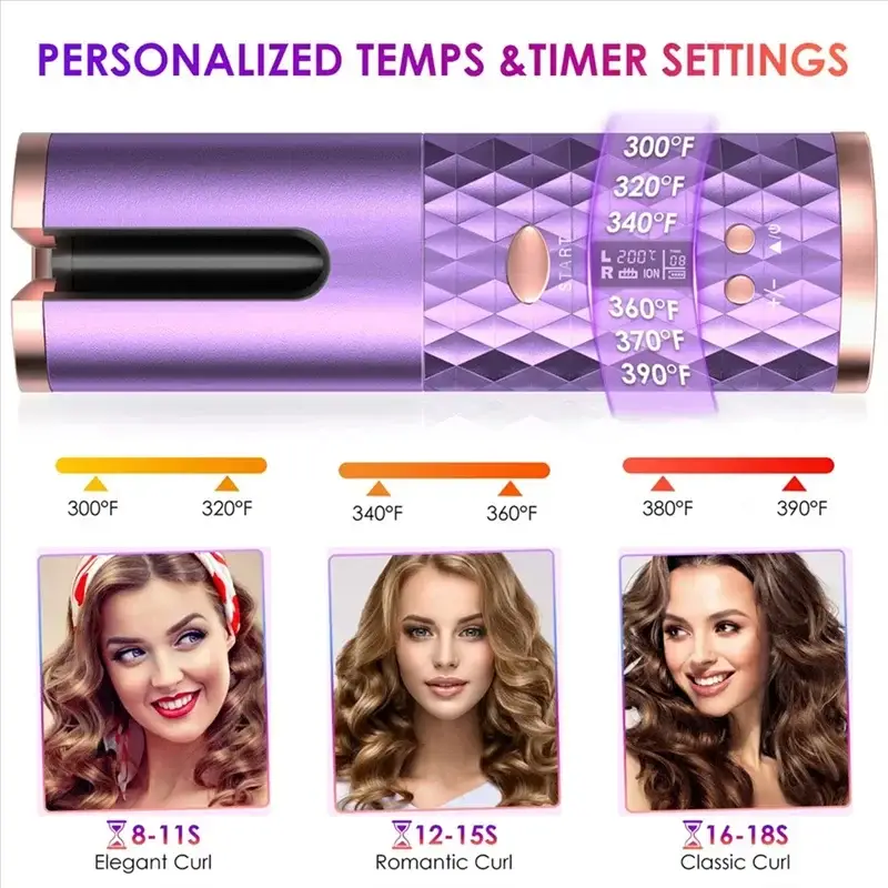 USB Automatic Curling Iron Cordless Hair Curler Device - OurLum.com