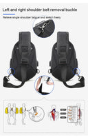 Running Chest Bag for Men USB Charging Sling Pack Unisex