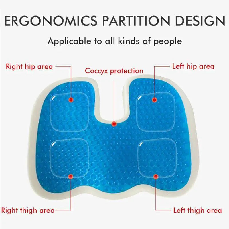 Ergonomic Gel and Memory Foam Seat Cushion for Office Chairs