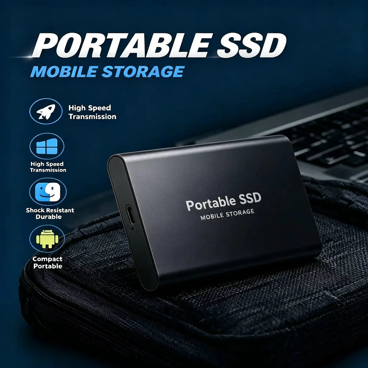 External Hard Drive Portable SSD USB Type-C Fast Transfer — product view 2