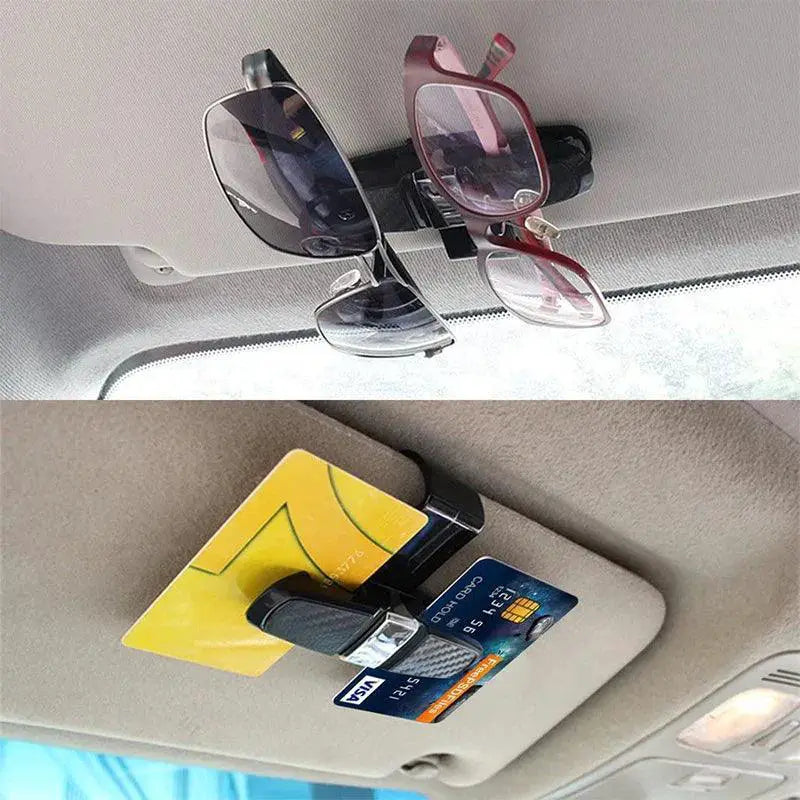 Car Sun Visor Glasses Holder Eyewear And Card Storage