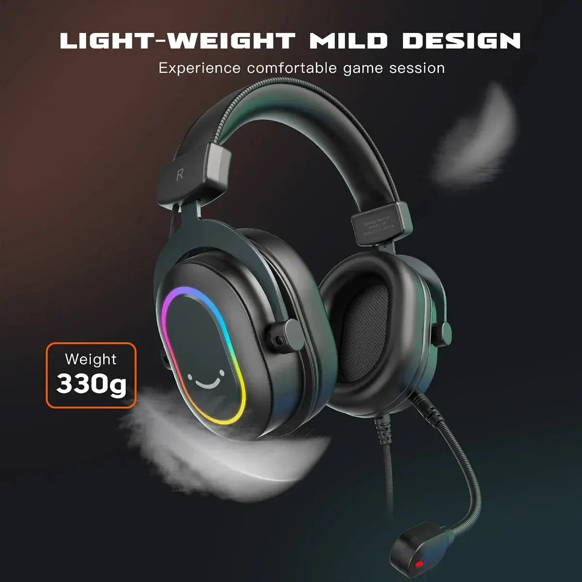 Dynamic RGB Gaming Headset With Mic Over Ear 7.1 Immersive