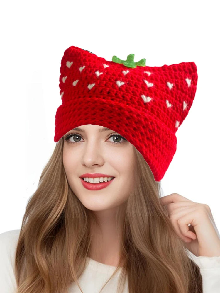 Ruffle Knit Winter Hat