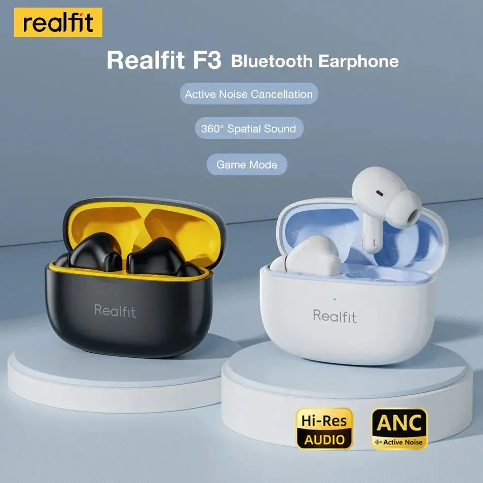 Realfit F3 ANC Bluetooth Earphones HIFI Stereo Bass