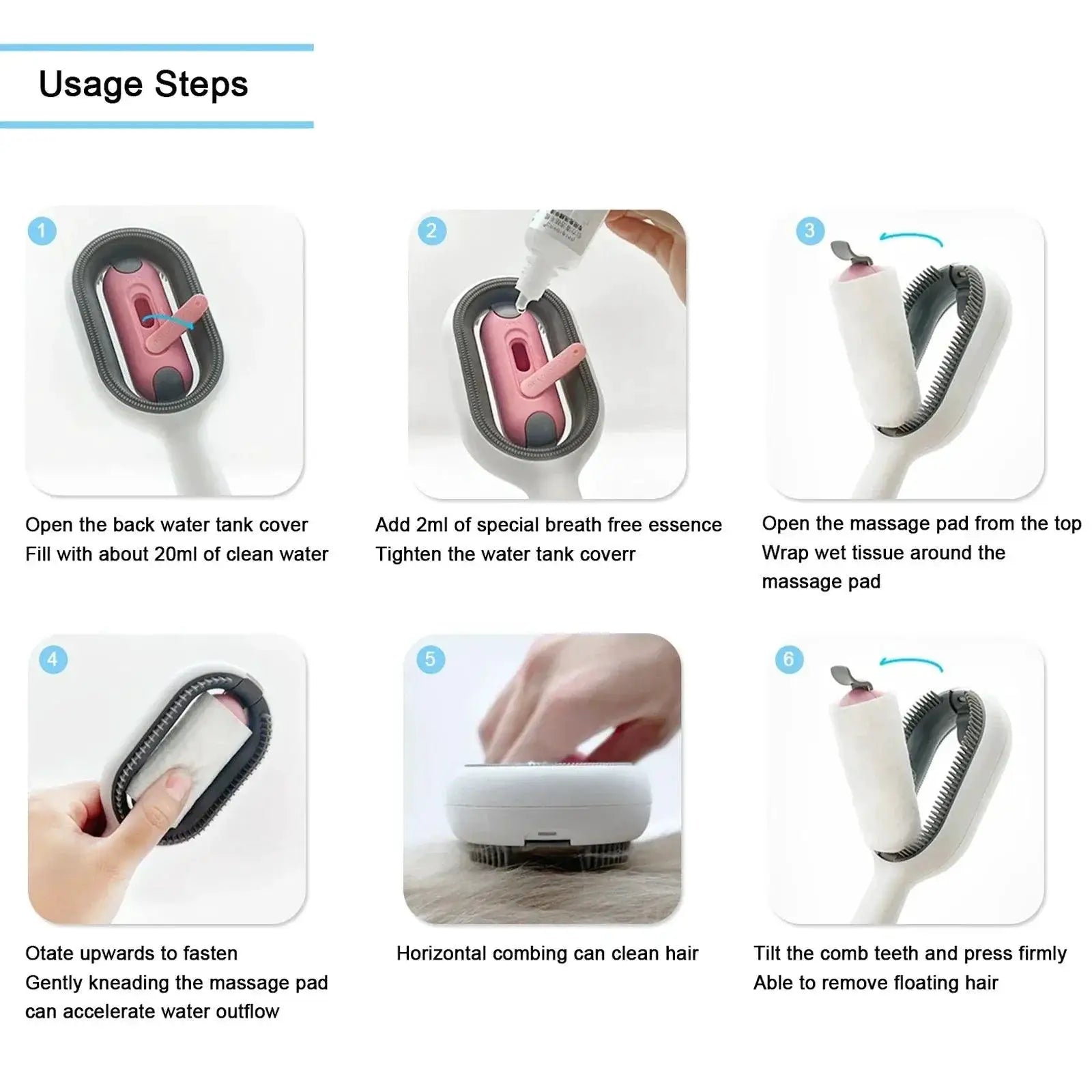 Cat Grooming Comb Hair Remover for Floating Hair and Fur
