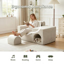 Inch Boneless Floor Sofa Chair Beige Pet-Friendly Human Lounge