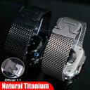 Official Titanium Milanese Loop Band for Apple Watch Bands Ultra 4/3/2 49mm Series 12 46mm 45mm Parachute-style Strap Bracelet