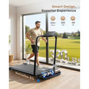 Portable Desk Treadmill With Handlebar 320Lb Incline Foldable