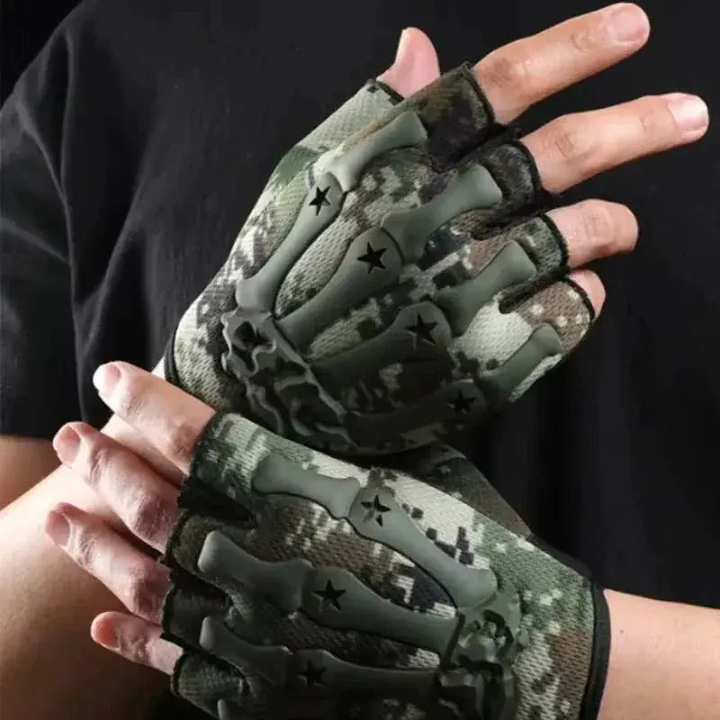 Riding Fingerless Gloves Non Slip Half Finger For Motorcycle
