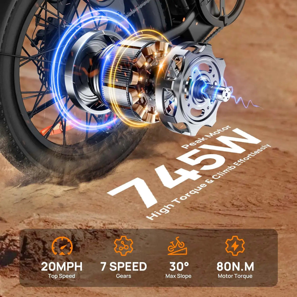 HEZZO Folding Electric Bike for Outdoor Rides — product view 4