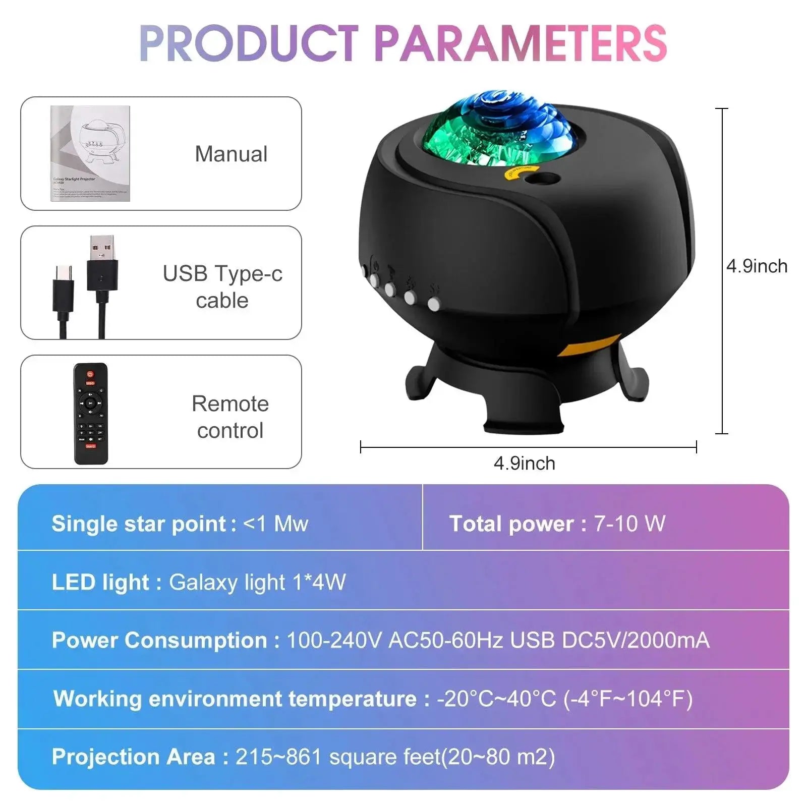 Galaxy Projector Bluetooth Speaker Relaxation Gifts