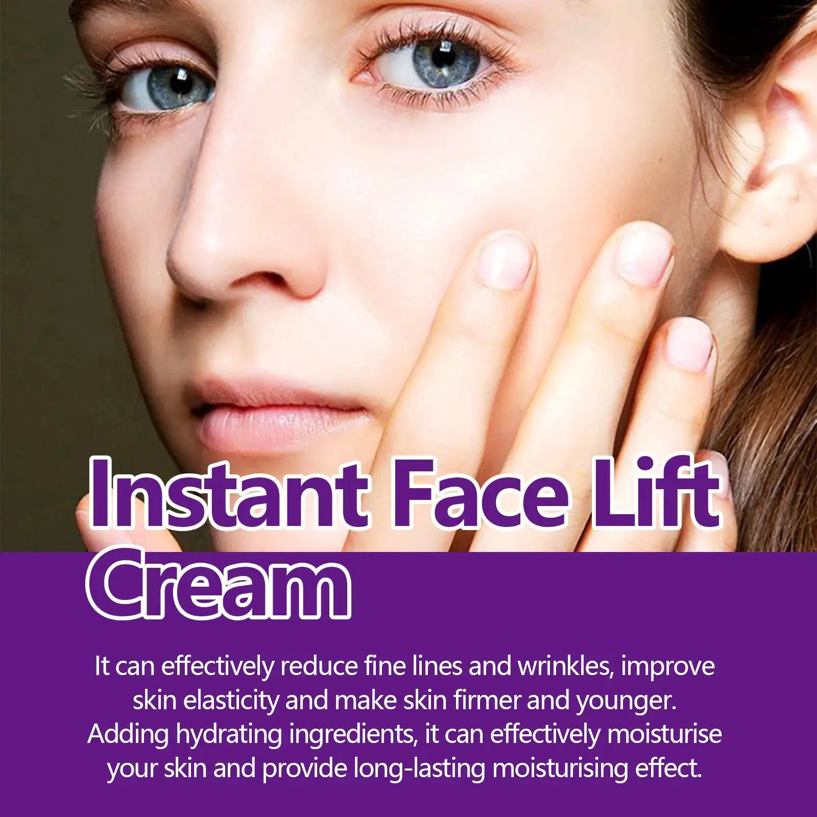 Instant Face Lift Cream Hyaluronic Acid Tightening Firming Smoothing Fine Lines Wrinkles Brightening Anti-Aging Face Moisturizer