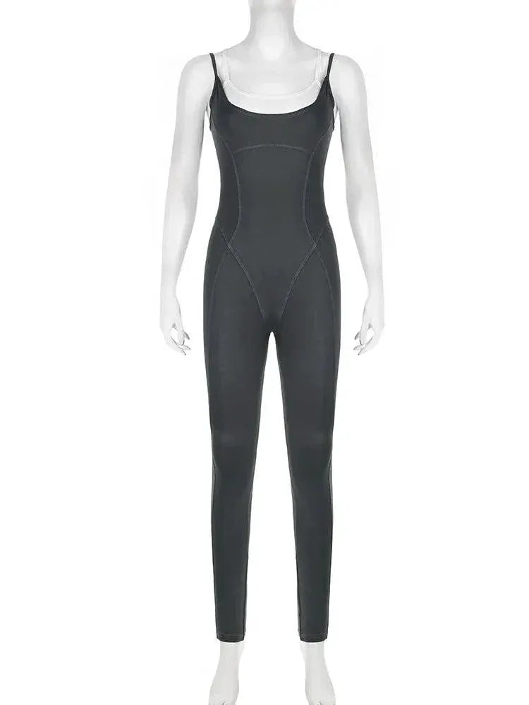 Iamsure Patchwork Sporty Jumpsuit Trendy Chic Romper