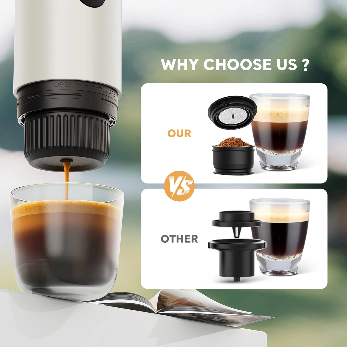 Portable Espresso Coffee Machine With Self-heating Capsule Coffee — product view 3