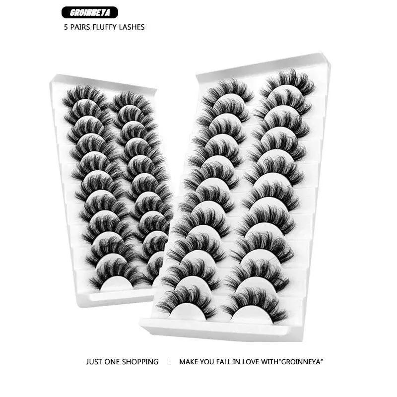 Fluffy Faux Mink Wispy Lashes Bundle For Eye Makeup