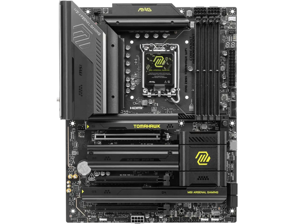 MAG Z890 TOMAHAWK WIFI Motherboard, ATX - Supports Intel Core Ultra Processors (Series 2), LGA 1851 - DDR5 Memory Boost 4 x DDR5 (9200+ MT/s OC), 1 x PCIe 5.0 x16, 1 x M.2 Gen5, Wi-Fi 7, 5G LAN