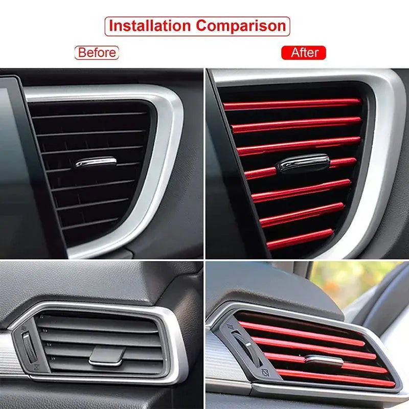 Car Air Outlet U Trim Strips 10Pc Decorative Interior Decor