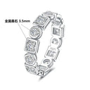Round Square Moissanite Ring in Sterling Silver