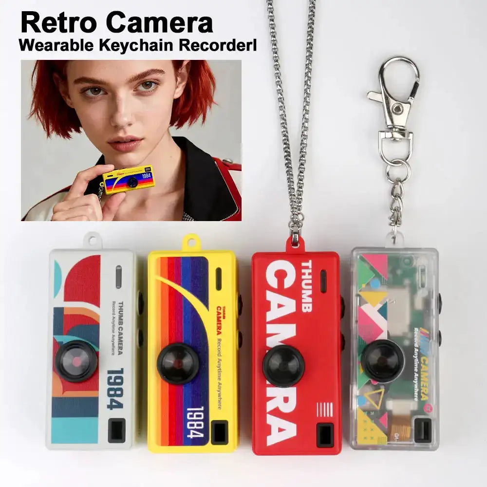 G6 Retro Mini Keychain Thumb Camera 1080P HD Recorder Built-in Flash Auto Focus 130° Wide Angle Lens LCD Screen Portable Camera