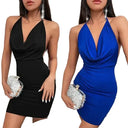 Y2K Halter Backless Mini Dress for Women