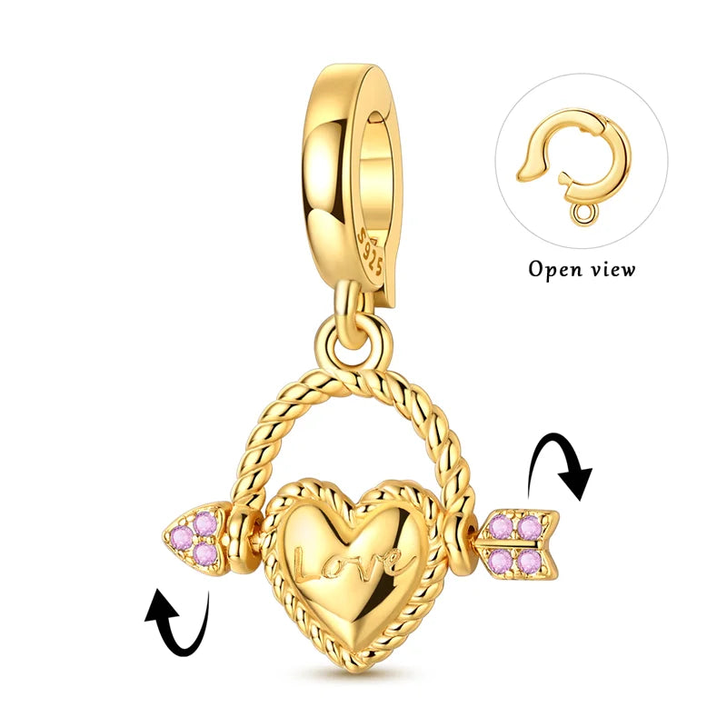 Sterling Silver Golden Clover Charm