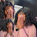 Short Bob Deep Curly Lace Front Human Hair Wig HD Transparent