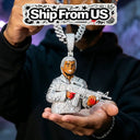 Icy Gun Pendant for Men Gold