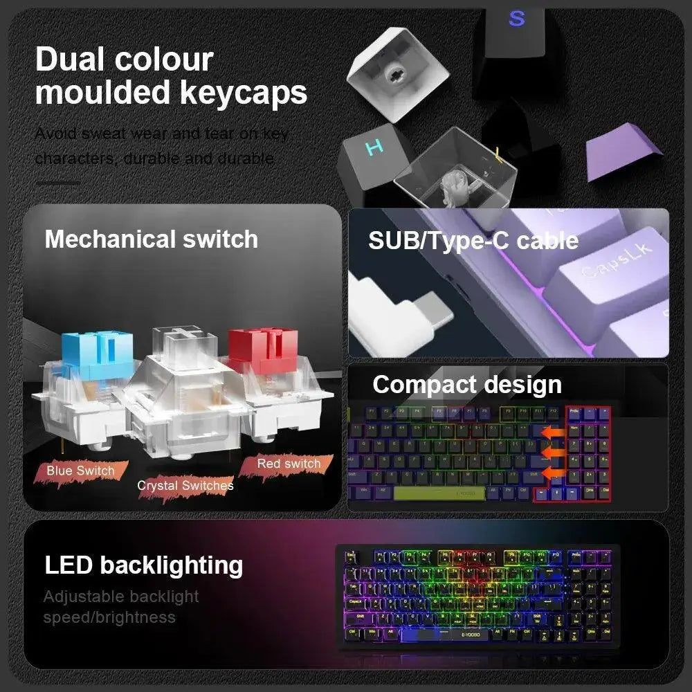 EYOOSO Z94 Mechanical Gaming Keyboard With Backlit Layout
