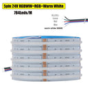 RGB COB LED Strip 12V 24V 840 LEDs Dotless High Bright Mood Lighting Ribbon
