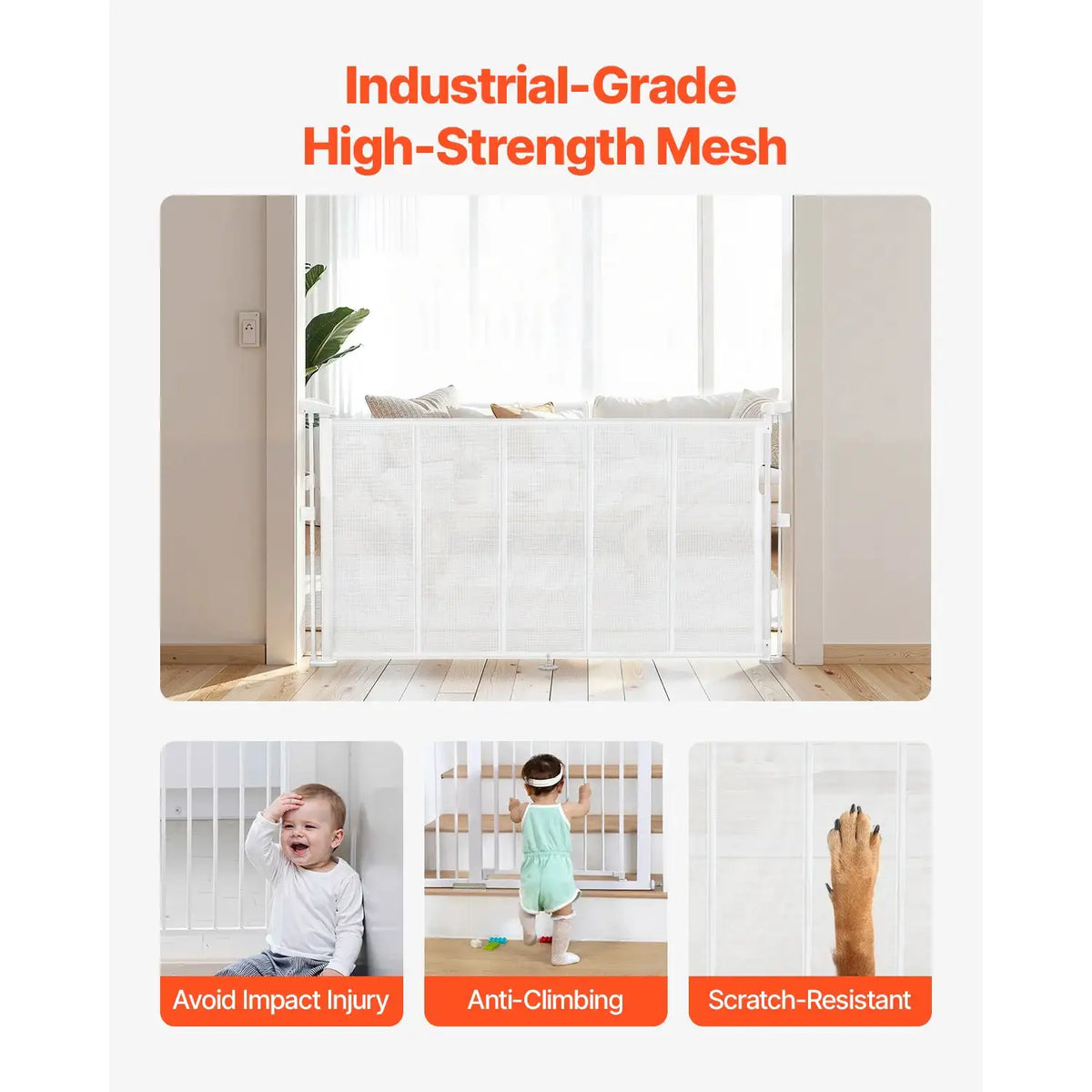 Wide Retractable Baby And Pet Gate — product view 6