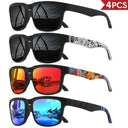 Square Sunglasses For Men Women - UV400 4 Pcs Set