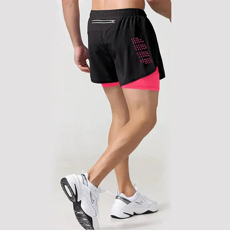 Men's 2 in 1 Quick Dry Running Shorts for Gym Fitness