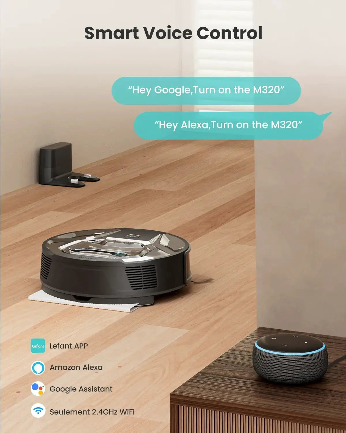 M320 6000Pa Powerful Suction Robot Vacuum With Mop - OurLum.com