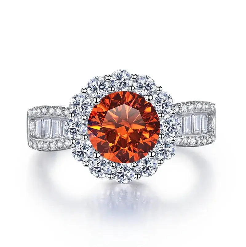 S925 Sterling Silver Ring with 2 Carat D VVS1 Moissanite Classic Retro Style Perfect for Proposal Engagement Dating Gifts