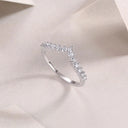 V Shape Crown Moissanite Stackable Ring