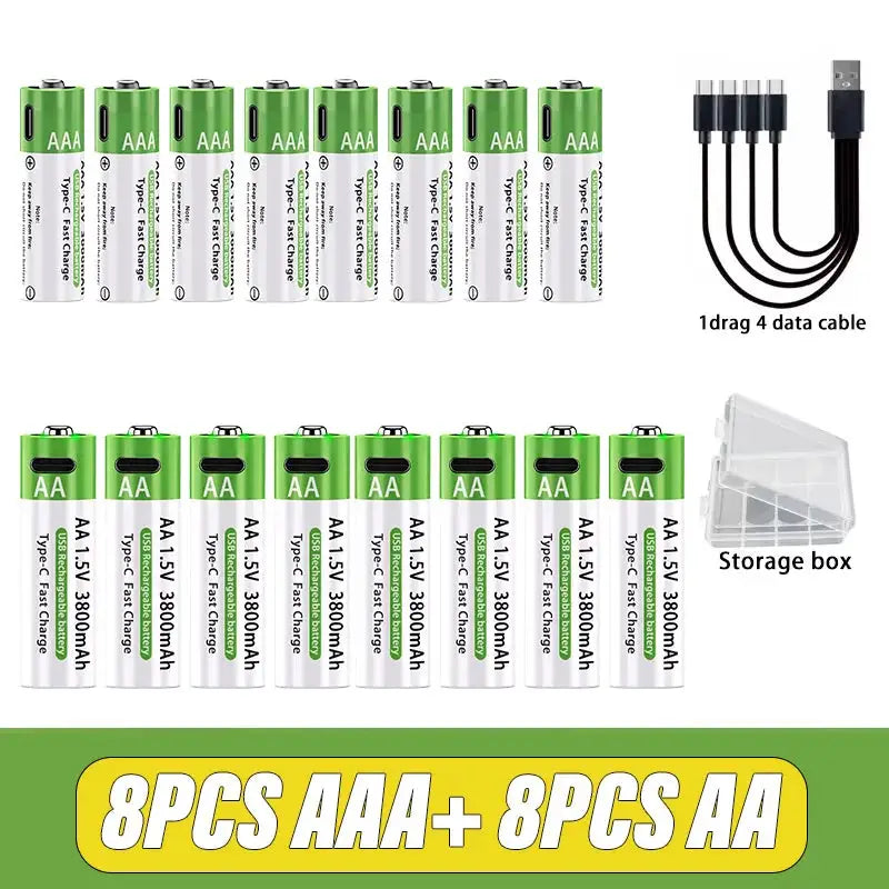 AA AAA Rechargeable Batteries - Capacity — product view 12