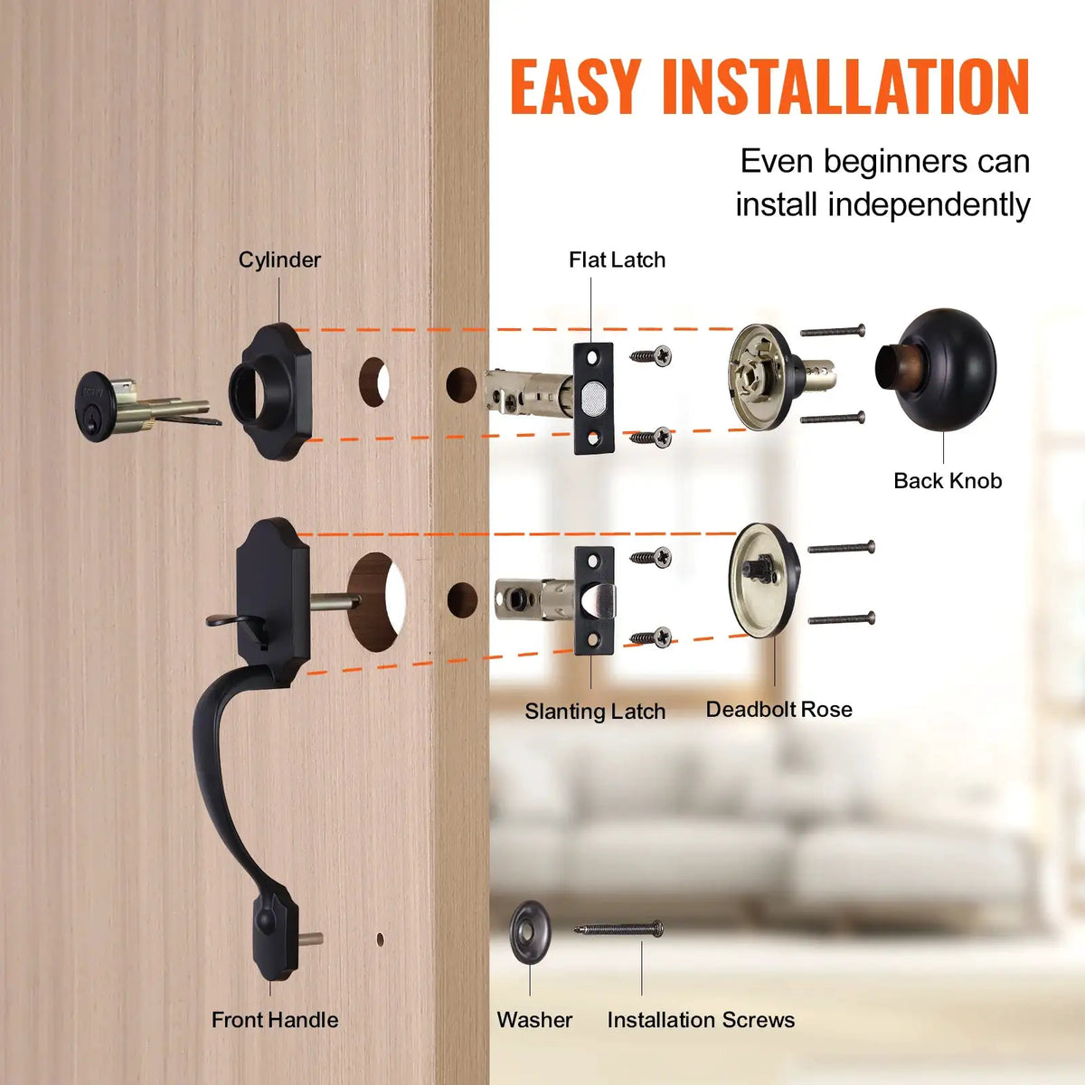 Front Door Deadbolt Handle Set — product image 2