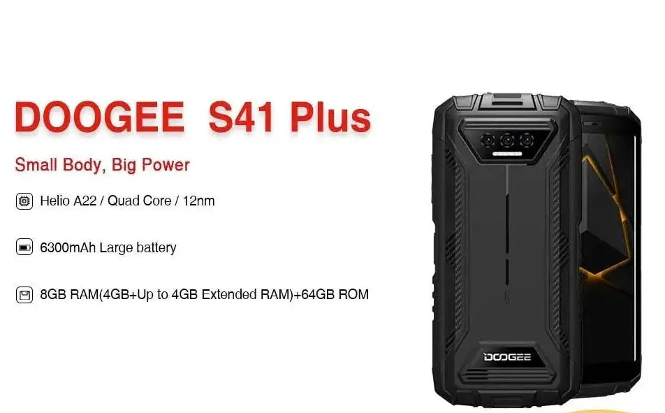 Doogee S41 Plus Rugged Smartphone 5.5 Inch HD Display