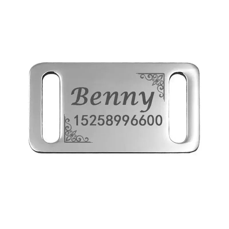 Personalized Slide On Pet Tag Engraved Stainless Steel