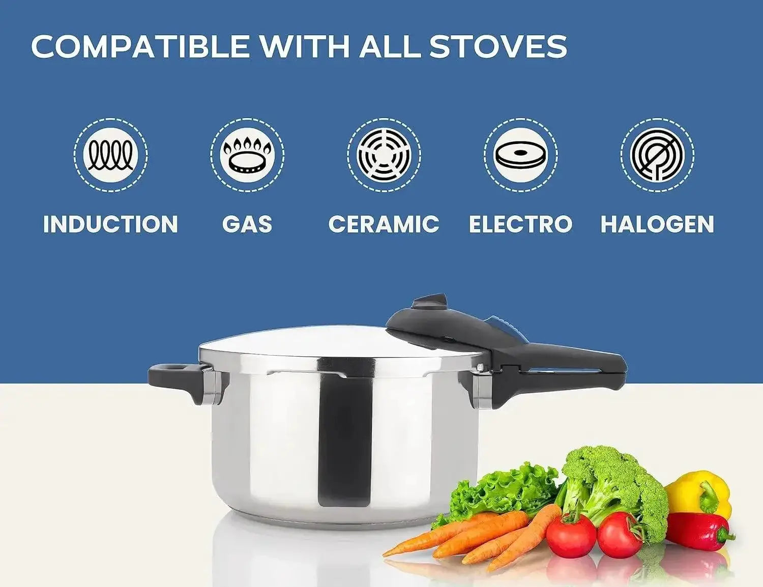 Stainless Steel Pressure Cooker 4.2 Quart Fast Cooking