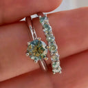 Moissanite Ring in Sterling Silver Piece