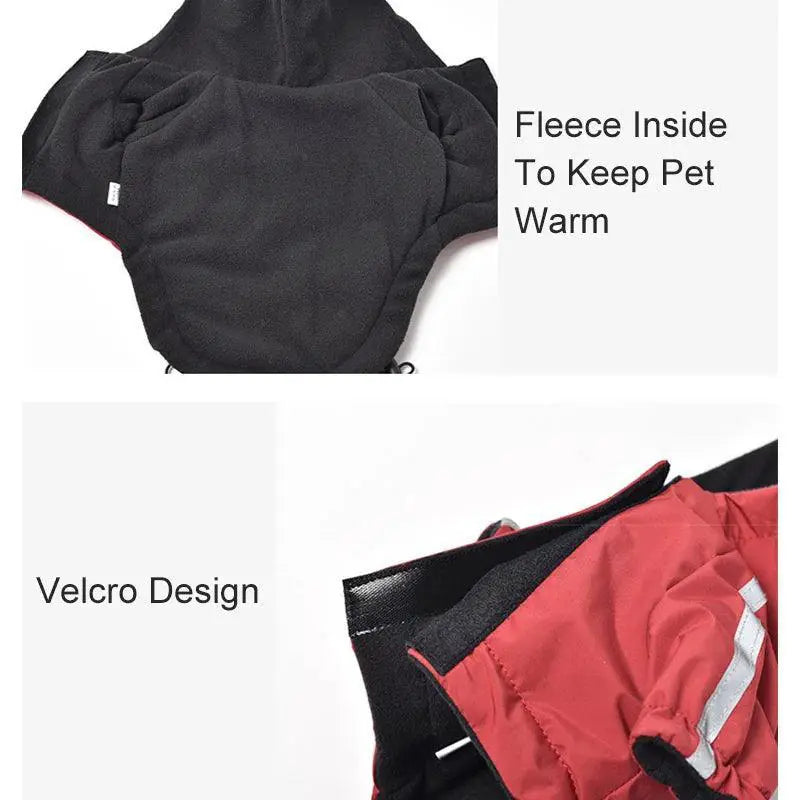 Winter Waterproof Hooded Dog Jacket With Reflective Design