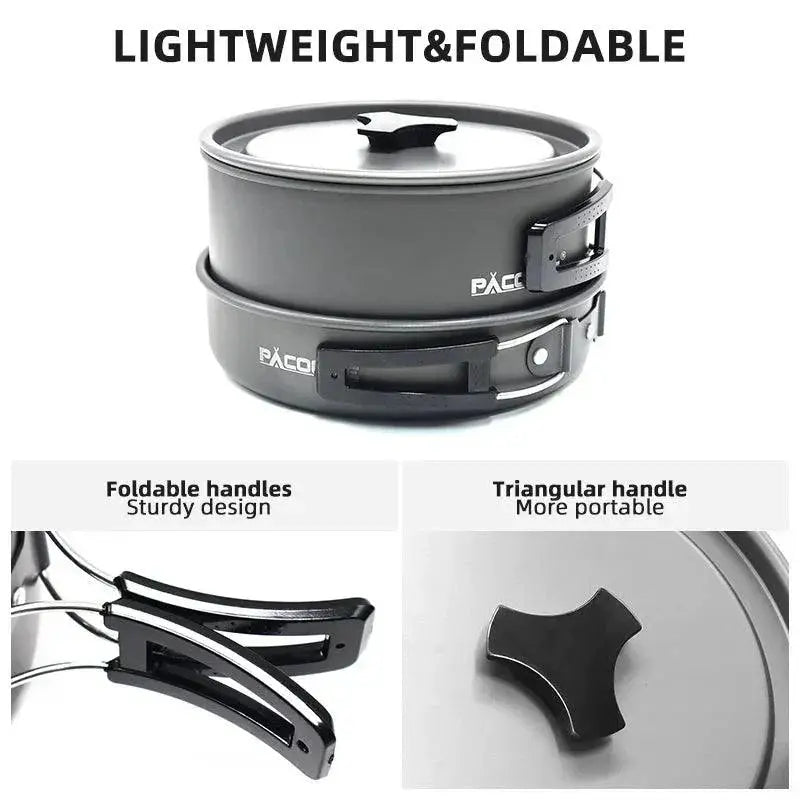 Lightweight Aluminum Camping Cookware Set for Hiking Picnics