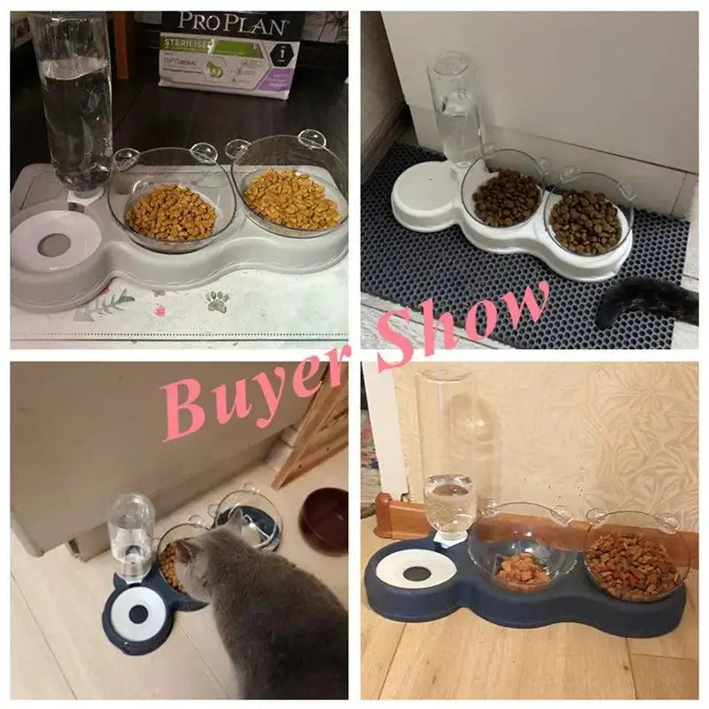 Automatic Pet Feeder With Water Fountain For Cats 3 In 1