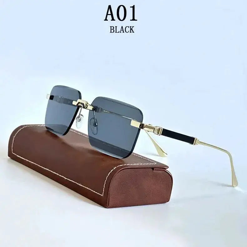 Rimless Square Sunglasses Unisex 2024 Fashion Eyewear