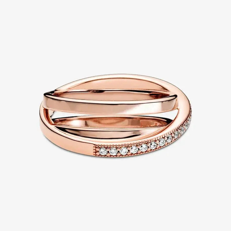 925 Sterling Silver Crossover Love Ring Gift For Her