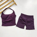 Seamless Yoga Set Women Backless Halter Top - Easy