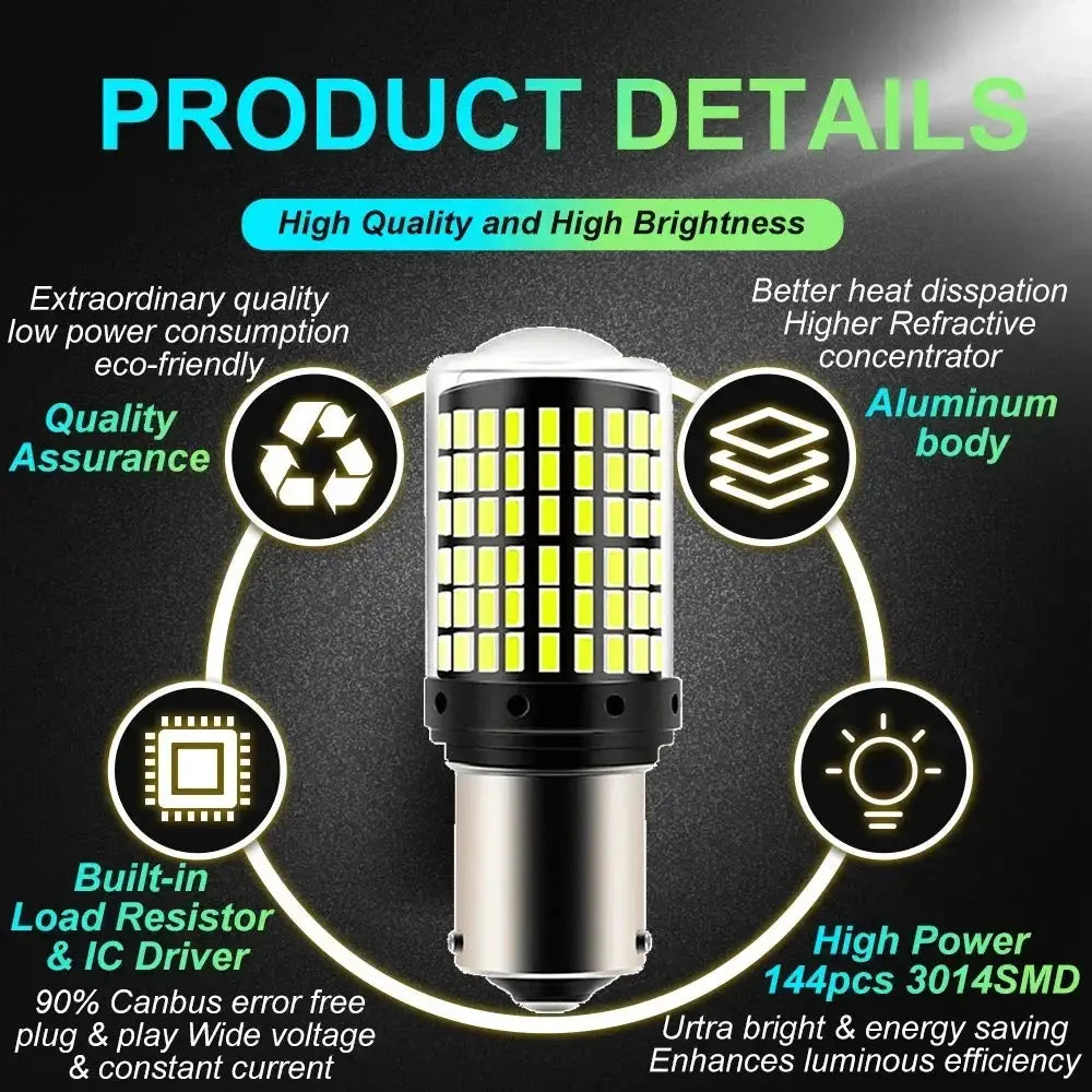 2Pcs 1156 Led Turn Signal Light Lamp